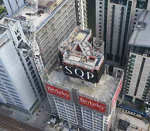 Formwork on South Quay Plaza