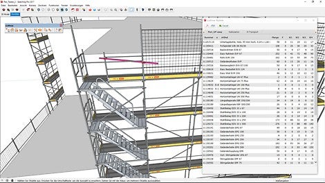 Auf Knopfdruck erhalten Sie eine komplette Materialliste, die Sie als PDF drucken oder in Excel bearbeiten können.