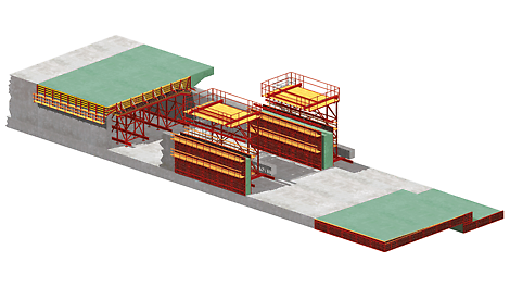 Zestaw inżynieryjny VARIOKIT - schemat przejezdnego urządzenia tunelowego VTC do metody górniczej.