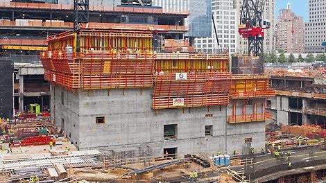 For the external walls of this 47 m x 43 m building core, the ACS R variant provides the optimum solution.