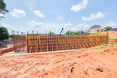 Basement wall construction using VARIO