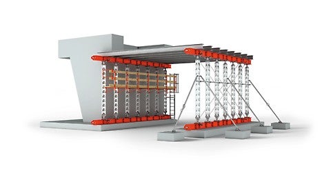 Die HD 200 ist eine werkzeuglose und schnell montierbare Schwerlaststütze für Lasten bis zu 200 kN<br/>