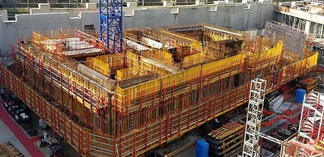 Tour DUO-1 : montage en cours des coffrages en janvier 2019