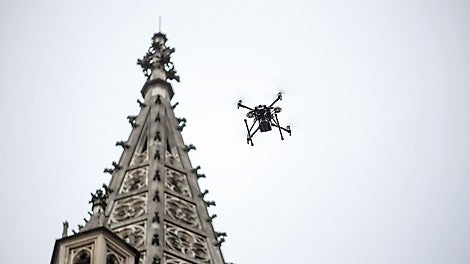 3D mudel õhust: Moselcopter GmbH teostas droonide abil vajalikke mõõdistusi. <br/>(Foto: PERI GmbH)<br/>