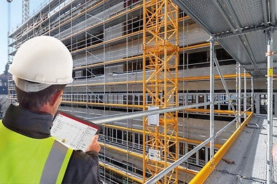 PER QuickSolve Fassadengerüstplaner im Einsatz auf der Baustelle
