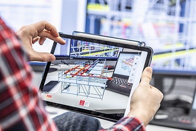 Mit der Augmented Reality (AR) Darstellung können die Modelle realistisch in die Umgebung projiziert werden.