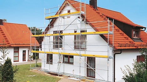 &lt;p&gt;PERI starts its activities in the scaffolding market with the development of the PERI UP Scaffolding System. The PERI UP T 72 facade scaffold with T-frames and guardrail in advance is safe and efficient.&lt;/p&gt;<br/>