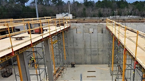 Fully decked and ready for rebar - the walkway was designed with full sheets of plywood to make the assembly simple and provide ample space