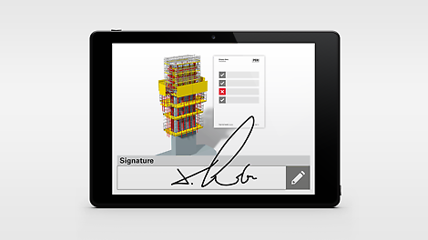 Checklists for previously defined workflows ensure perfect, digital documentation - directly linked to the relevant formwork model.