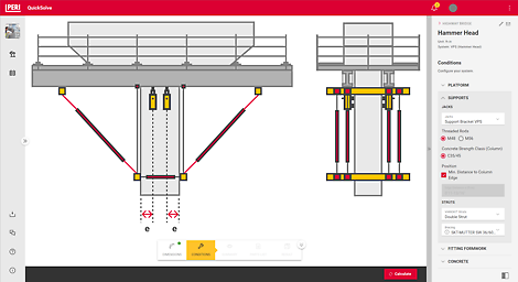 Uprkos očiglednoj jednostavnosti PERI QuickSolve aplikacija verifikuje i procenjuje potrebne količine materijala i za objekte složenih osnova.