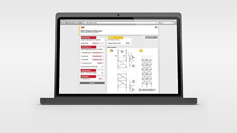 Die Nutzer ermitteln mit dem MDS K Stützturm Konfigurator einfach, schnell und präzise die zulässigen Stiellasten sowie die Mindestauflasten gegen Gleiten.