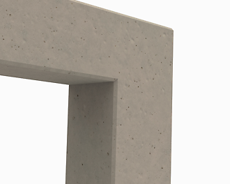 Mit der aufsteckbaren Dreikantleiste können bei sichtbaren Oberflächen/Ecken die Betonkanten mit 11 mm Kantenlänge optisch gebrochen werden.