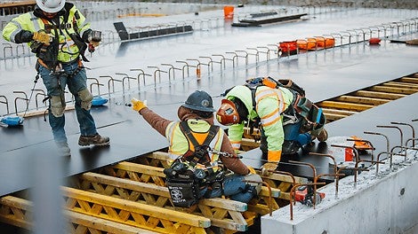 Decking for shoring constructed with PERI PSF plywood, offering multiple reuses, a high-quality finish, and cost efficiency.