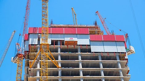 מערכת הגנה היקפית מסוג RCS-P עבור החזיתות הפתוחות. מאפשרת עבודה בטוחה ויעילה לפועלים בקומות הגבוהות.