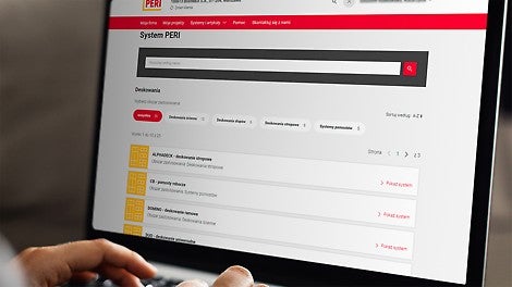 Portal myPERI - znajdź wszystkie systemy PERI i wybierz odpowiedni.<br/>