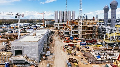 Realizacja projektu Polimery Police. Odcinek realizowany przez Unibep.