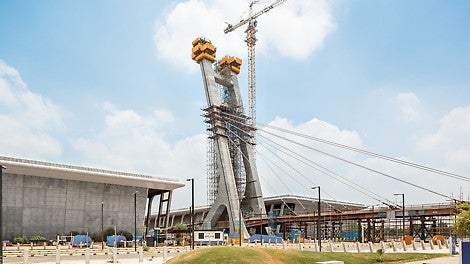 The Mahatma Mandir in Gandhinagar in the Indian state of Gujarat is a convention and event centre, but also a memorial to Mahatma Gandhi. 