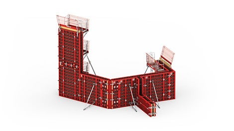 Jednostranne obsluhovateľné stenové debnenie.