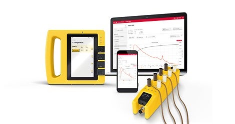 Monitorare la temperatura nel calcestruzzo e determinare la resistenza risultante. In questo modo è possibile ottimizzare l&#039;utilizzo della cassaforma e ridurre i tempi operativi. Rispetto ai metodi convenzionali, non è necessaria una lettura e una registrazione dei punti di misura durante le operazioni di getto, che richiede molto tempo.