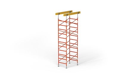 支撑高度达9.65 米、柱头螺杆高度为0.65 米时，每个支腿的承载能力为47.2kN。<br/>高承载能力减少了所需支撑材料的数量，节约了成本。