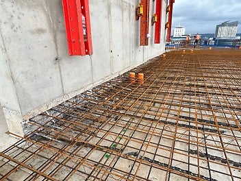 Continuity strips are simply nailed to the formwork, saving time and costs.