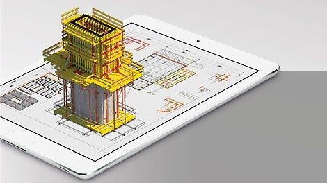 Con l’app PERI Extended Experience, è possibile la visualizzazione in 3D dei progetti in costruzione, anche su smartphone. <br/>(Grafica: PERI GmbH)