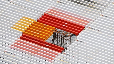 GRIDFLEX offers the corresponding longitudinal and transverse filler panels to close any remaining filler areas. The elements must be installed with an overlap with the standard panels.