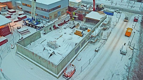 Projektin tilanne joulukuussa 2017: ensimmäinen holvi muotituksen alla - järjestelmänä MULTIFLEX.