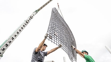 The new construction method is particularly suitable for the production of sophisticated molds for structural and civil engineering in customized concrete structures.