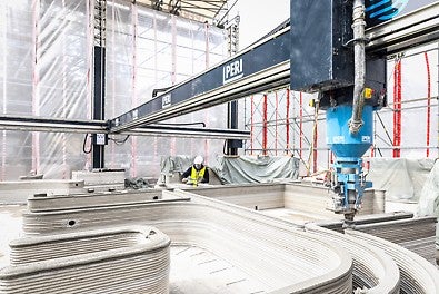 L’imprimante BOD2 de construction béton 3D est actuellement la plus rapide du marché, avec une vitesse de 1 mètre par seconde