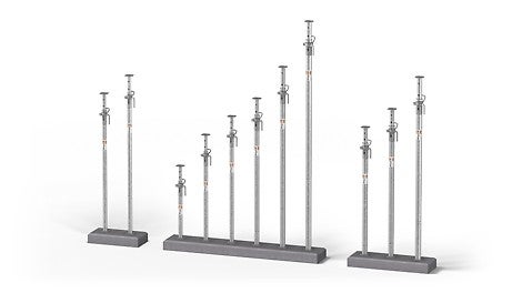 The galvanized tubular steel slab prop from PERI with up to 50 kN load-bearing capacity