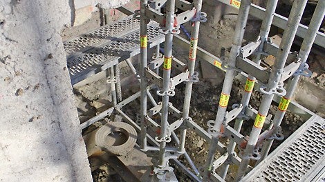 PERI UP Flex -osista koostuvan HD-tuen keskitetty kantavuus on jopa 200 kN.