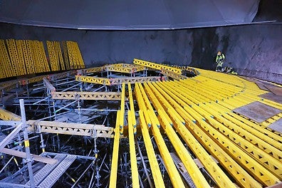 Kuppel til råtnetank forskales