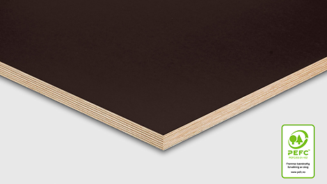 PERI forskalingsplate FinPly Plus reduserer hevelser i treverket gjennom film belegg.