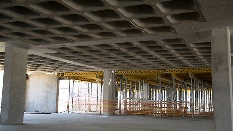 Waffle slab achieved through a PERI solution