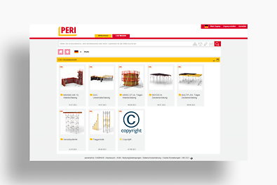 Modelle der PERI Produkte für die Planung der Schalungs- und Gerüstlösung in der gewohnten CAD Software