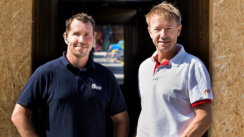 Bjarne Ögärd, Projektledare på Heab Byggnadsställningar Väst och Christian Rajasalo, Teknisk säljare på PERI