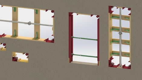 Mannequins de coffrage PERI : légers et indéformables pour les portes et fenêtres