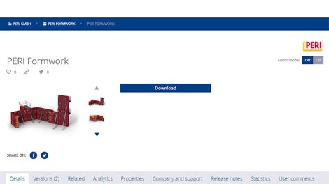 Все элементы, входящие в пакет данных, содержат атрибуты с характеристиками: наименование, вес, артикул. С помощью автоматической функции раскладки опалубки и составления на ее основе спецификации, появляется возможность точного планирования материала.