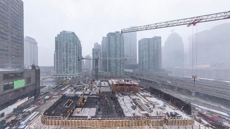 The Sky Tower will be the tallest residential tower in Canada reaching 105 storys with a total height of 345 meters.