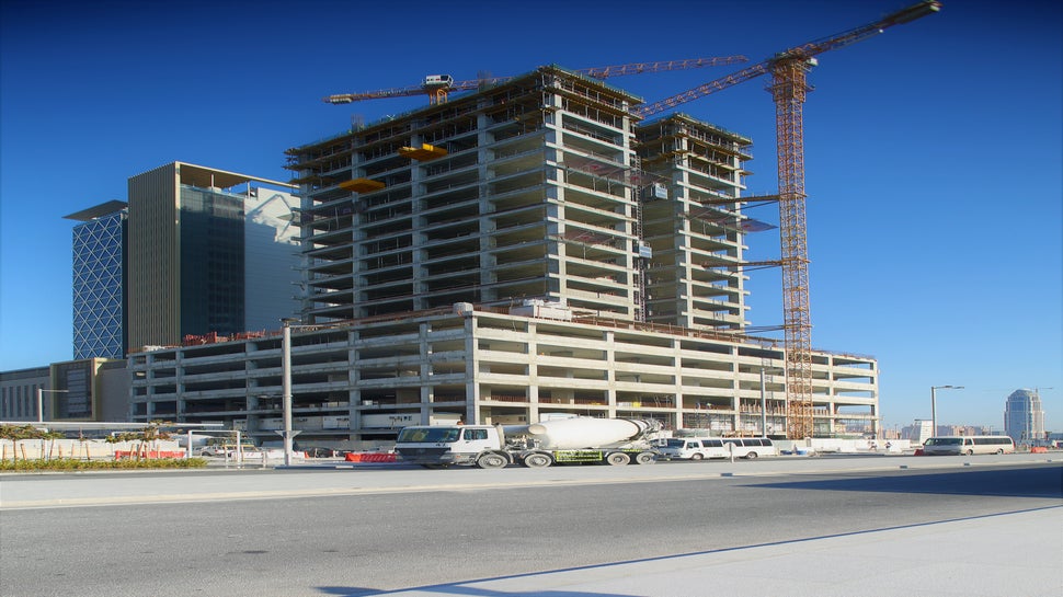 The construction of a 27 floor commercial tower within the iconic Lusail Marina District development.