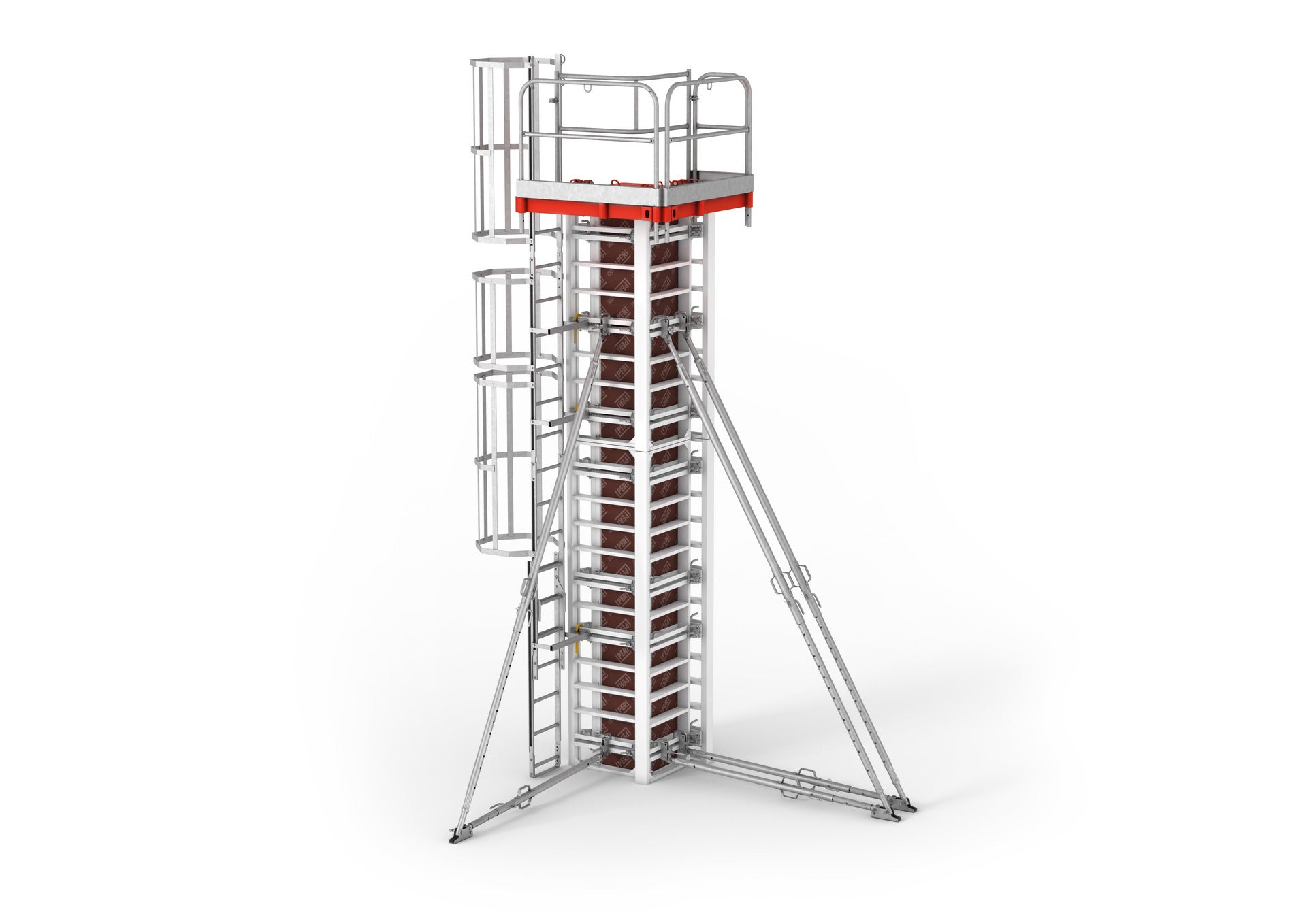 Mit der RAPID lassen sich flexible Säulenquerschnitte bei gleichzeitig hohen Sichtbetonanforderungen realisieren, dank geklemmter und flexibel wählbarer Schalungsplatten<br/>