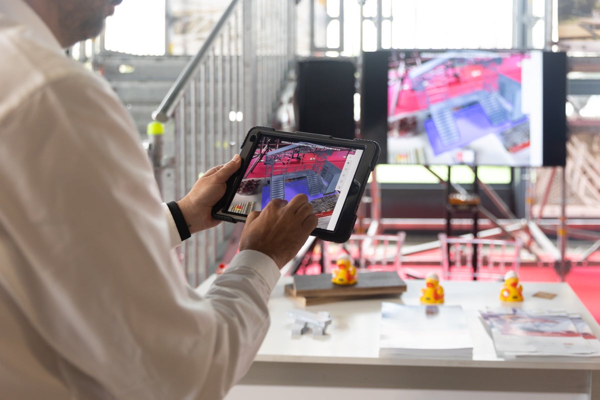 realidade aumentada para planeamento de andaimes em eventos em ipad