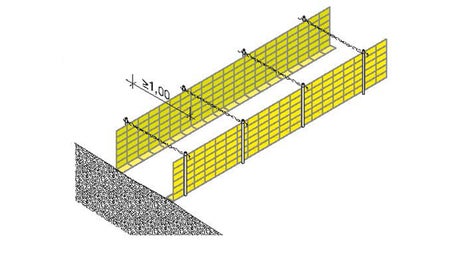 Ved store fundamenter og i tilfeller med hyppige jordbjelkekryss eller utstikkende jordbjelker så kan 2 stk L-profiler brukes isteden for U-profil. (Foto: Max Frank)