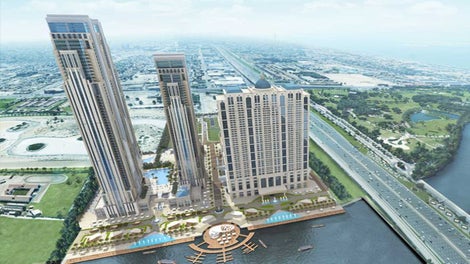 Habtoor Leighton project located on the banks of the Dubai Water canal.