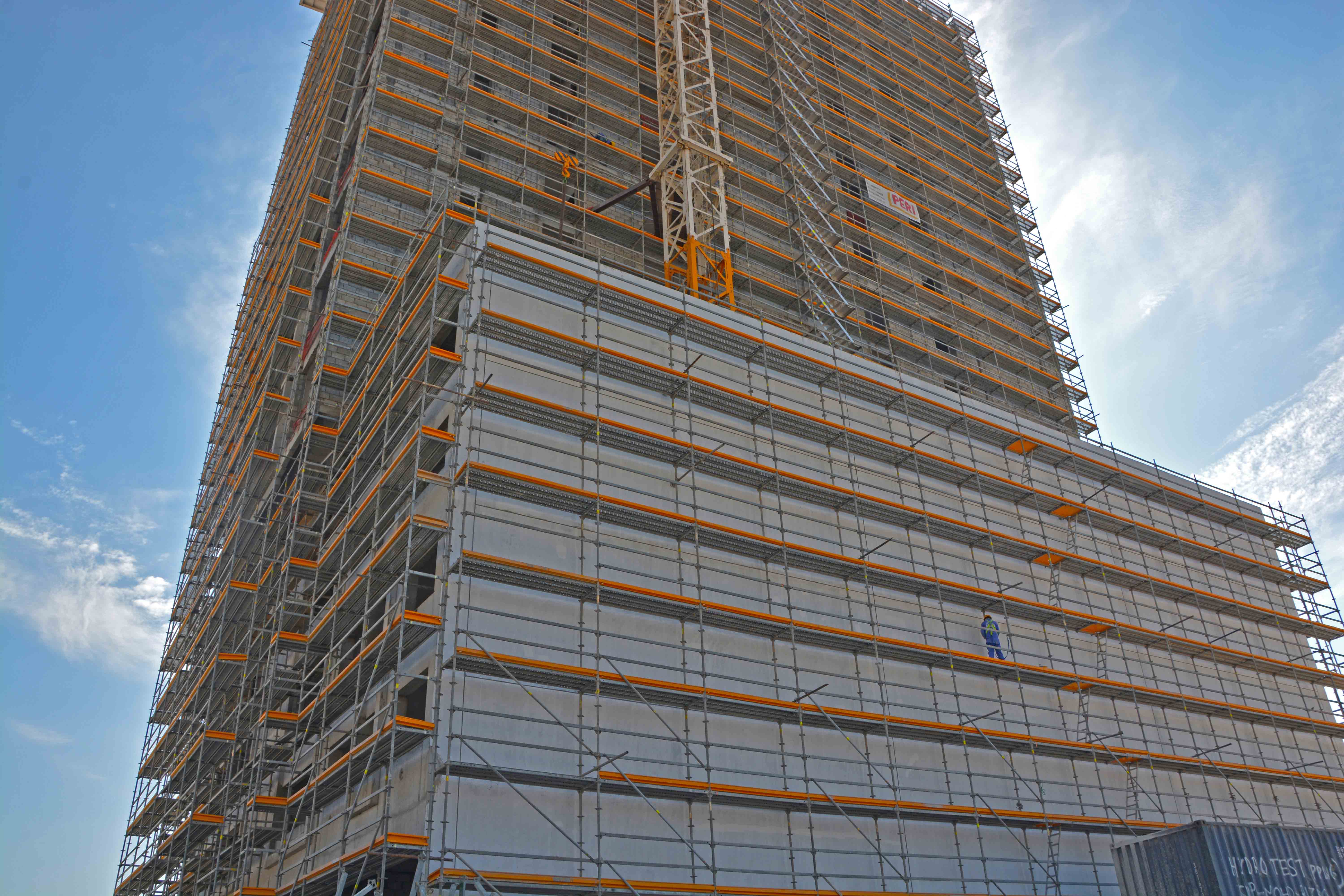 A residential and commercial building in the developing mixed-use area of Al Jaddaf