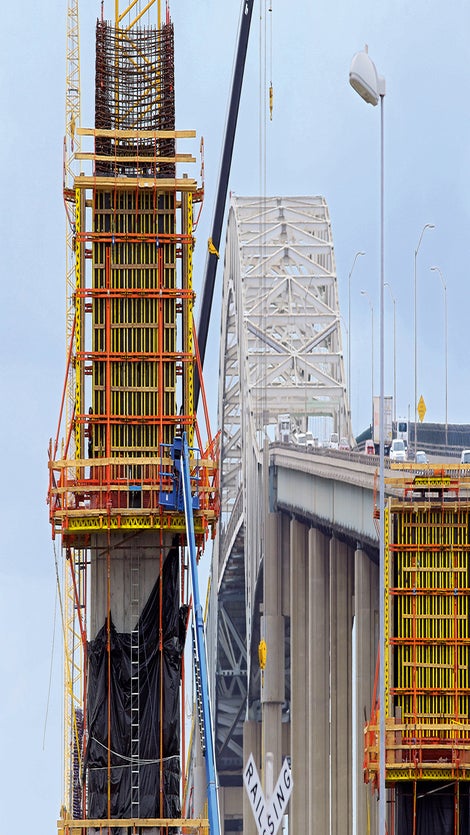 The Gerald Desmond Bridge, built in 1968, has been an ongoing concern due to a low vertical clearance for large cargo containers as well as being in a highly active seismic zone.