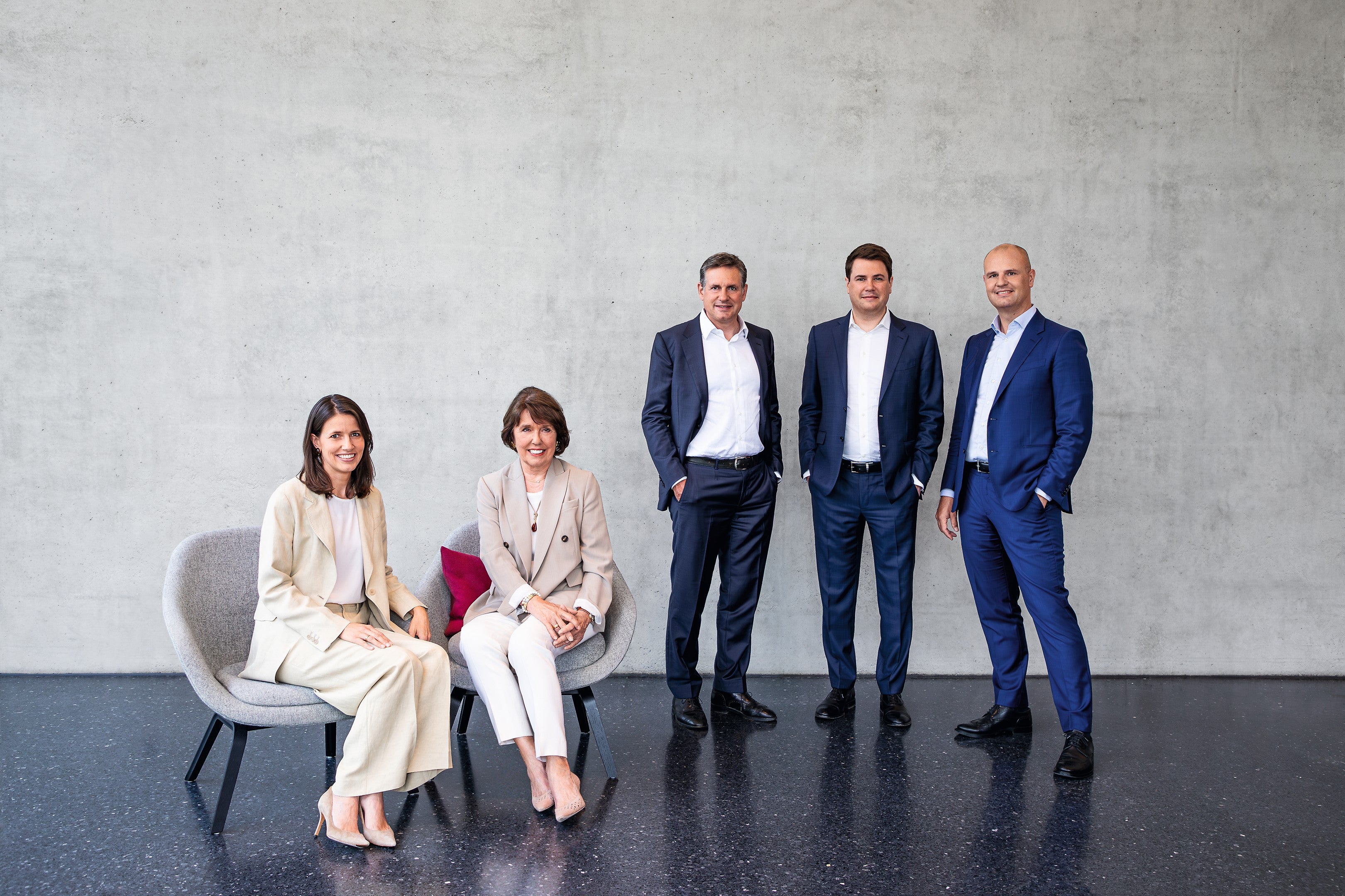 (de g. à d.) Nathalie Schwörer, Christl Schwörer, Alexander Schwörer, Marco Schwörer, Christian Schwörer