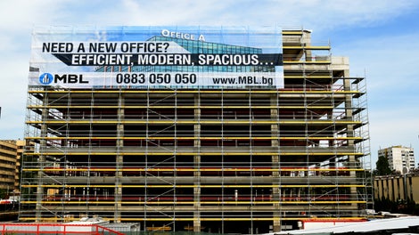 Фасадно скеле от система PERI UP Easy.