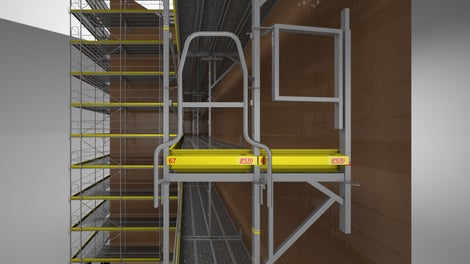 Scaffmax ermöglicht Ihnen, auch komplexe, verschachtelte Gebäudeformen und Fassaden einzurüsten.